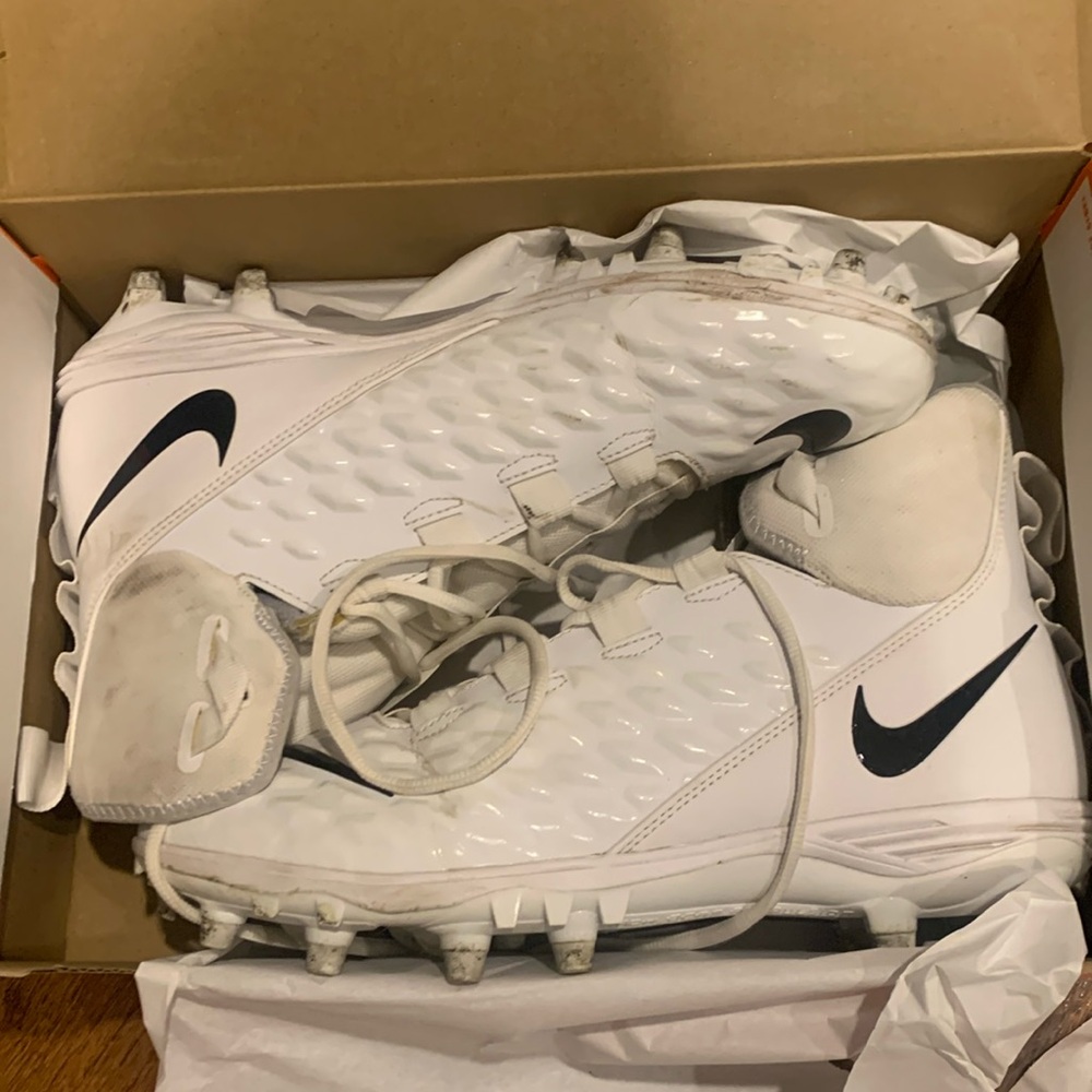 Nike Force Savage Varsity Football Cleats size 11 white black